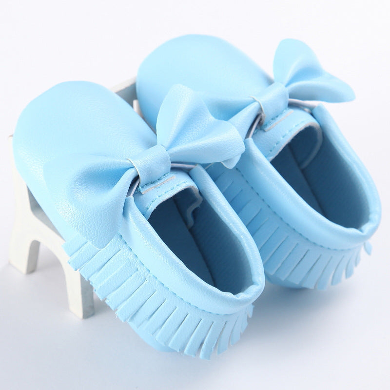 Spring And Autumn New 0-1 Years Old Boys And Girls Baby Shoes Tassel Pu Bottom Non-slip Casual Baby Shoes
