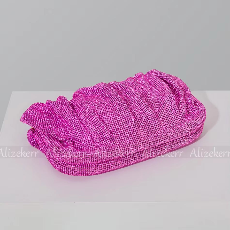 Luxury Rhinestone Evening Clutch Bags for Women - Crystal Folded Purses and Handbags for Weddings and Parties, High Quality Designer Accessories