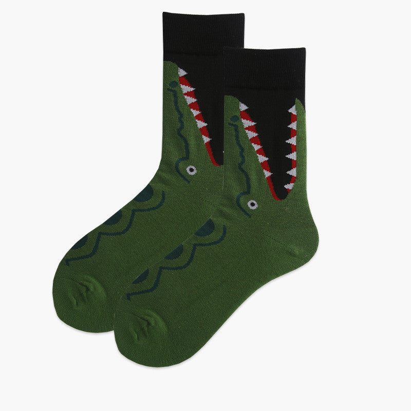 Novelty Funny Men Graphic Socks Combed Cotton Oil Painting