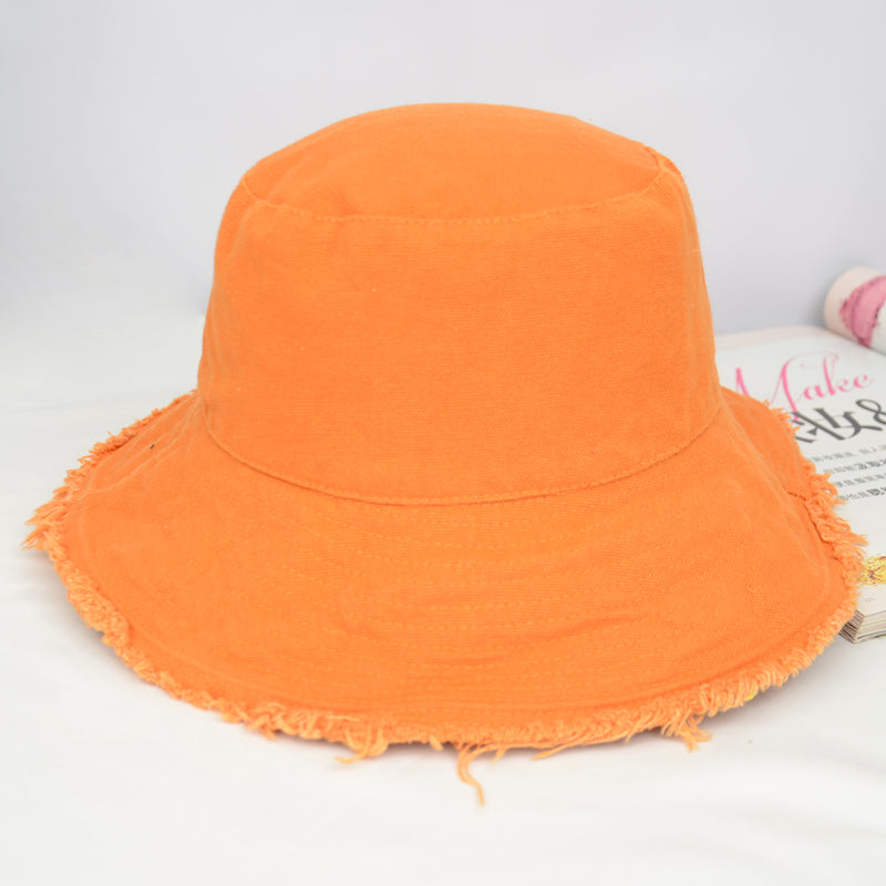 Black Sunshade Versatile Frayed Bucket Hat
