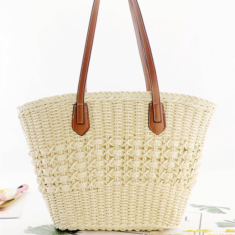 Women's Fashion Minimalist Hollow Paper Rope Straw Bag