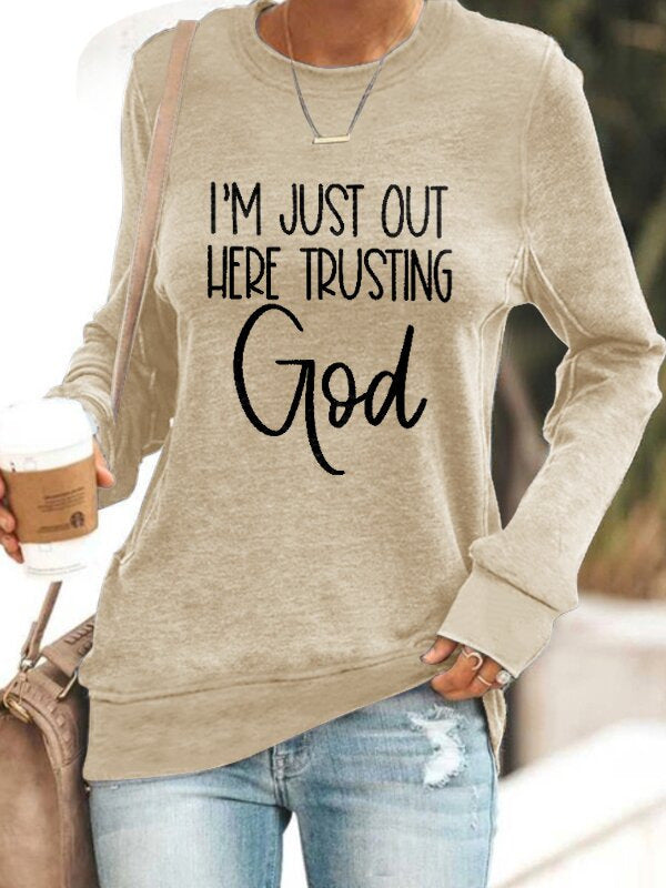 Fashion Printed Casual Ladies Loose Sweater
