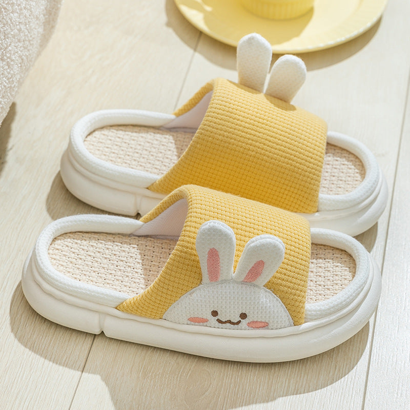 Women's Four Seasons Universal Home Thick Bottom Linen Slippers
