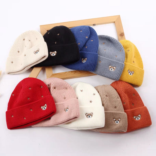 Ins Fashionable New Cute Teddy Bear Knitted Hat