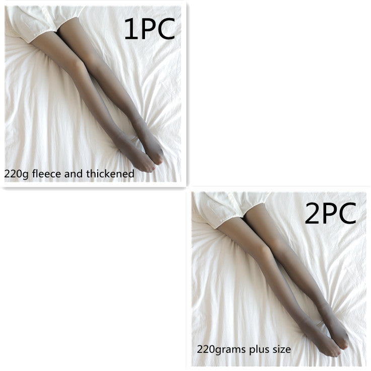 Fake Translucent Plus Size Leggings Fleece Lined Tights Fall And Winter Warm Fleece Pantyhose Women Fleece Lined Pantyhose Thermal Winter Tights
