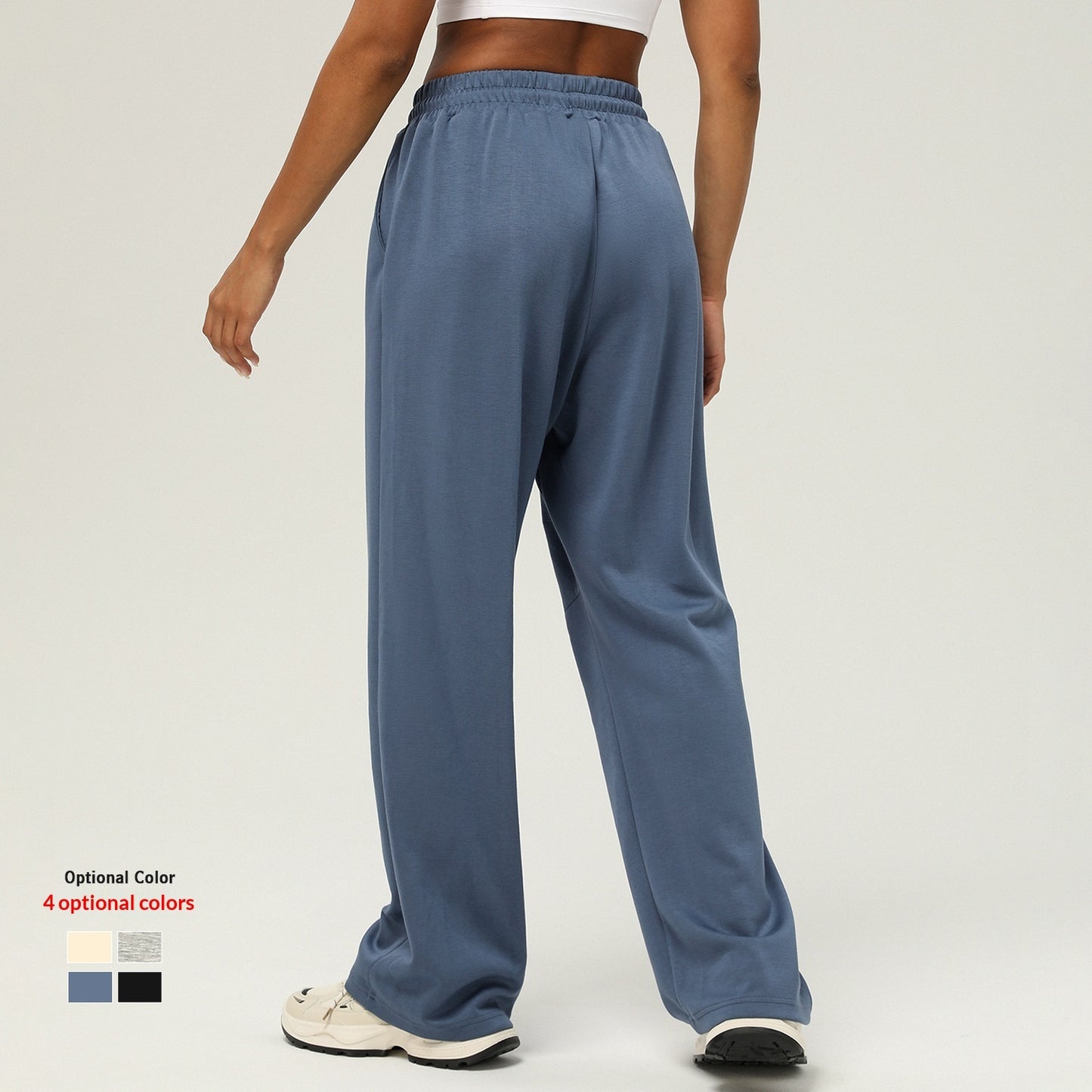 Womens High-Waisted Drawstring-Trimmed Bootcut Pants That Enhance The Hips