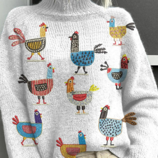 Kvinders uldsweater mode højhalset sweater