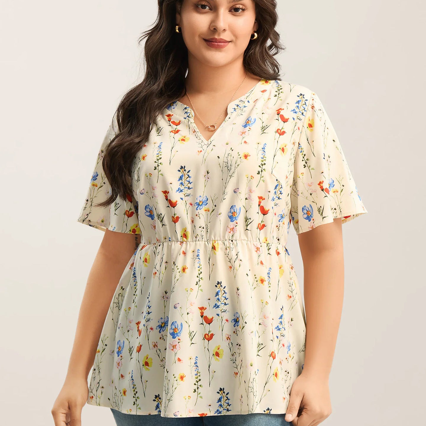 Slim-fit, Slimming, Fashionable, Casual, Versatile Short Sleeve