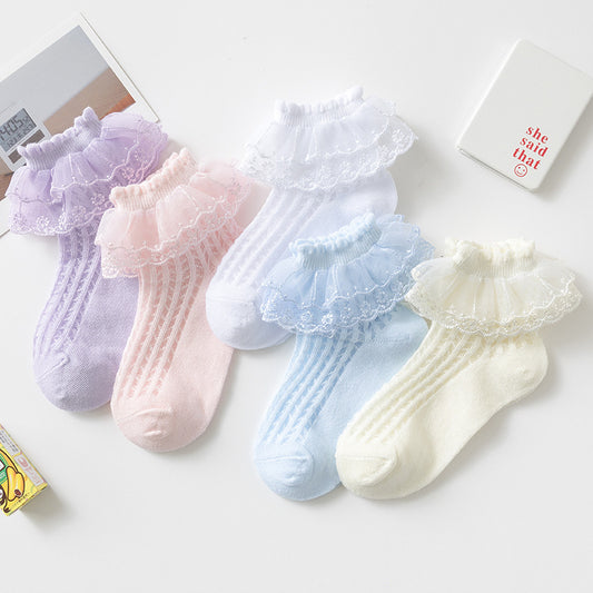 Lace Girls' Summer Thin Socks