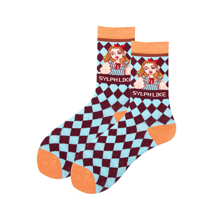 Personalized Tube Fashion Cute Illustration Pile Pile Of Socks