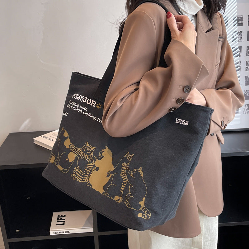 Leisure Commute Large Capacity Women's Canvas Shoulder Bag