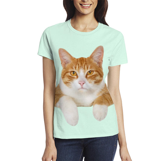 Creative Personalized 3D-printed Casual Womens Short-sleeve Top