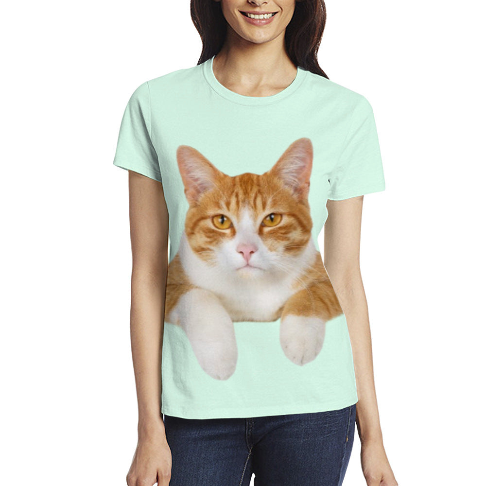 Creative Personalized 3D-printed Casual Womens Short-sleeve Top