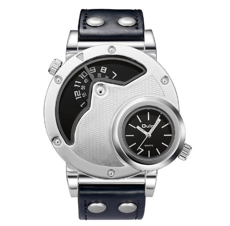 OULM dual time zone quartz watch