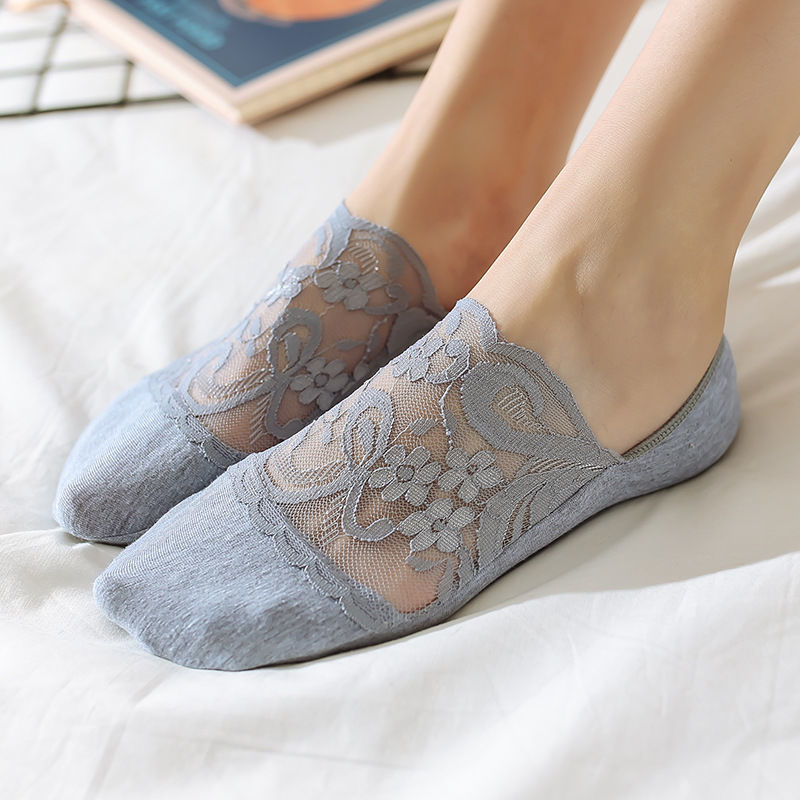Women's Fashion Shallow Lace Boat Socks