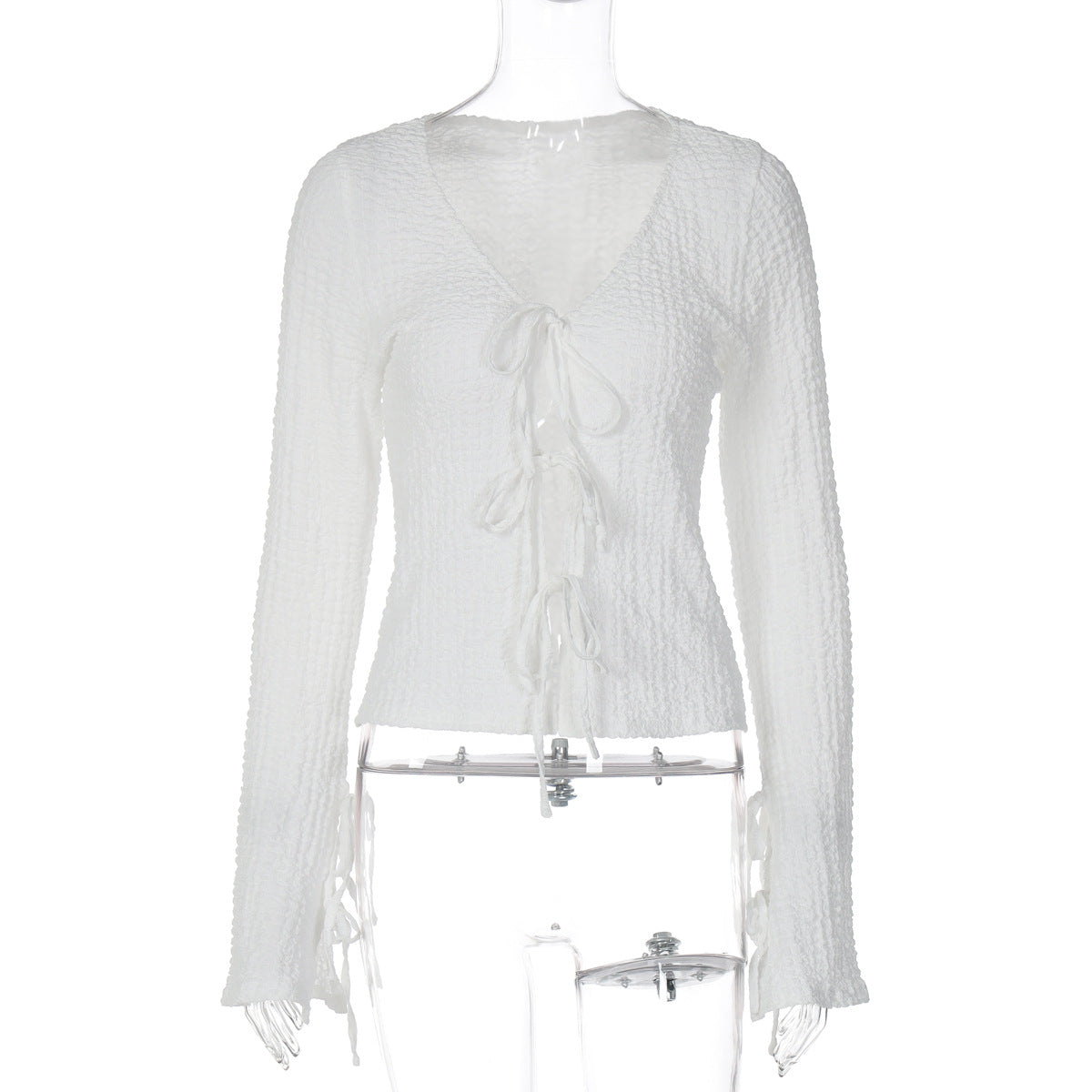 Fashion Cardigan Lace-up Backless Long Sleeve Women