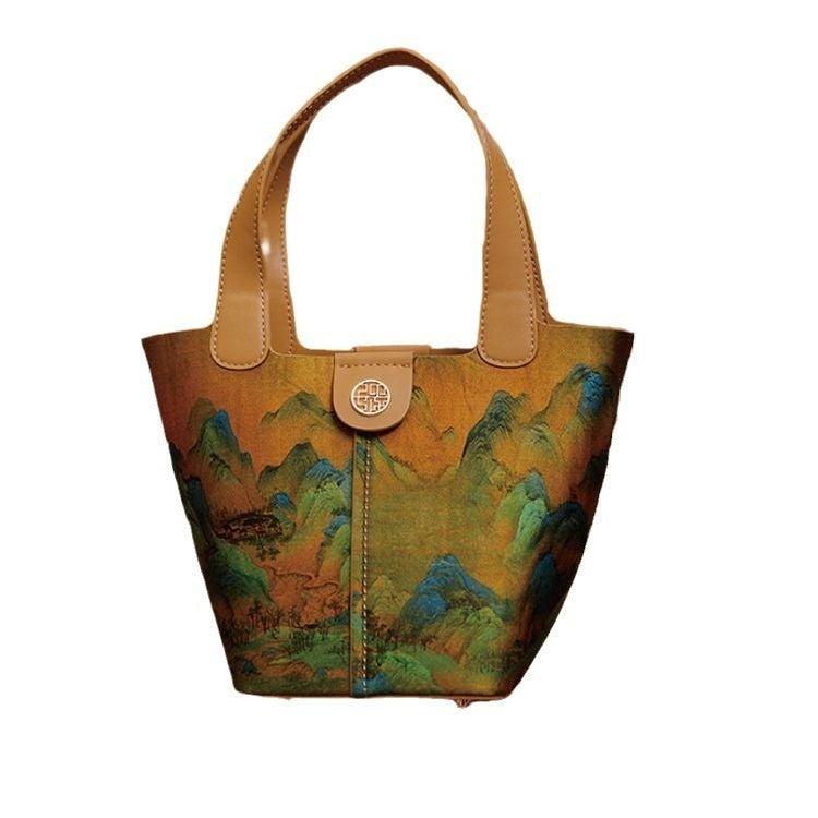 Tianxu Silketaske Grøntsagskurvtaske Ny Kinesisk Stil National Stil Clutch Taske