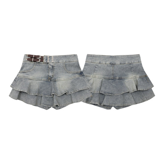 American Retro Girly Simplicity Denim Skirt