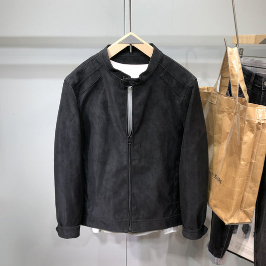 Mens Slim-Fit Handsome Trendy Biker-Style Thickened Casual Jacket