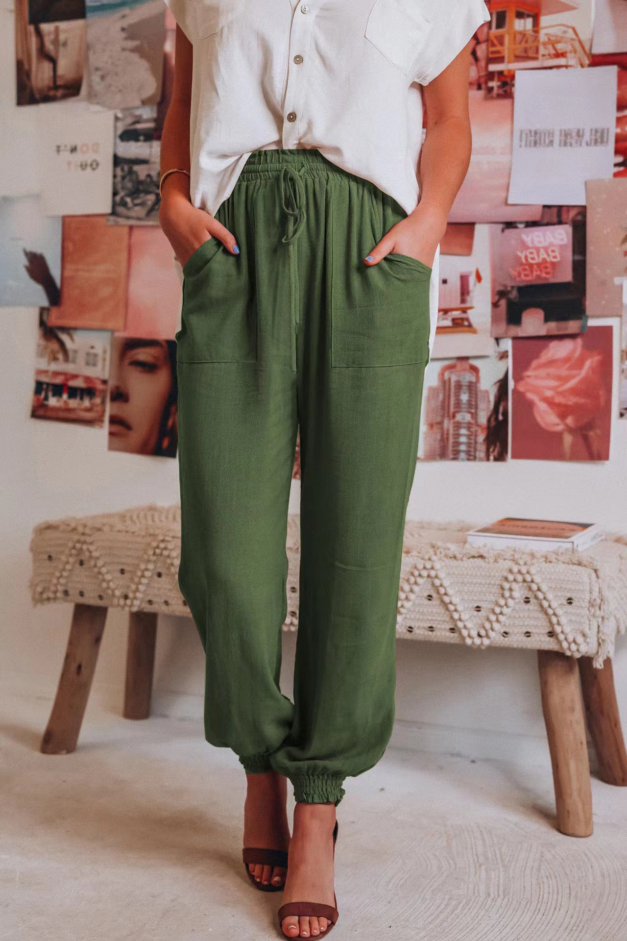 Women's Solid Color Casual Pants