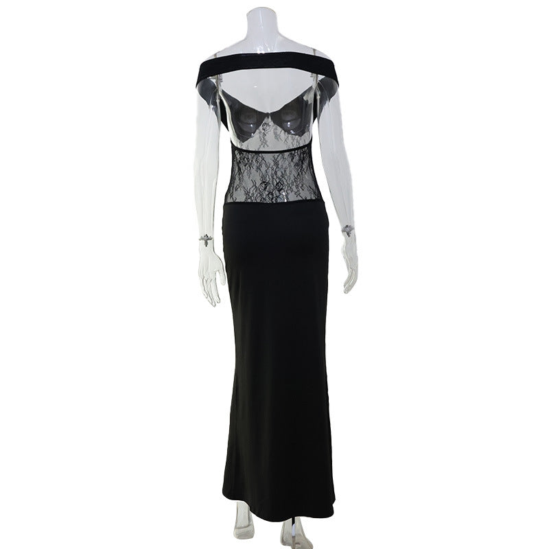French-style Sexy Lace-panelled Bodycon Sheath Dress
