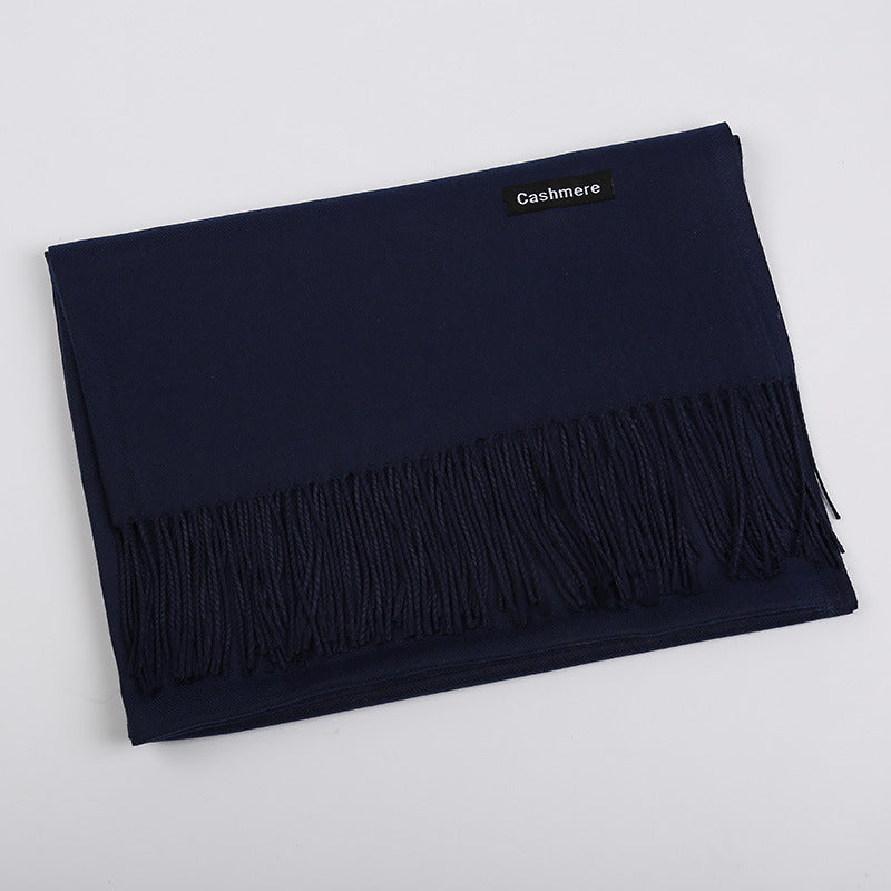 Solid Color Artificial Cashmere Scarf Female 220g Warm Shawl