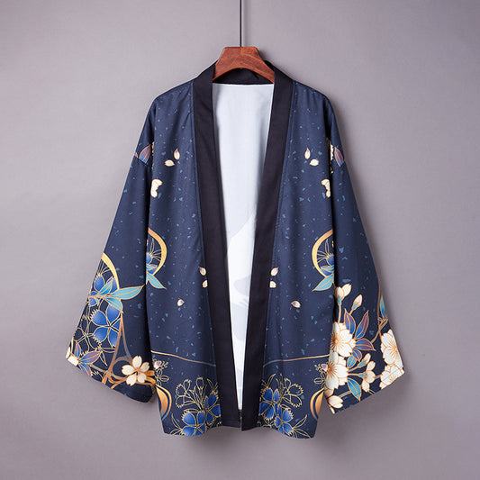 Haku Digital Printed Kimono Cape Coat Pajamas Cardigan