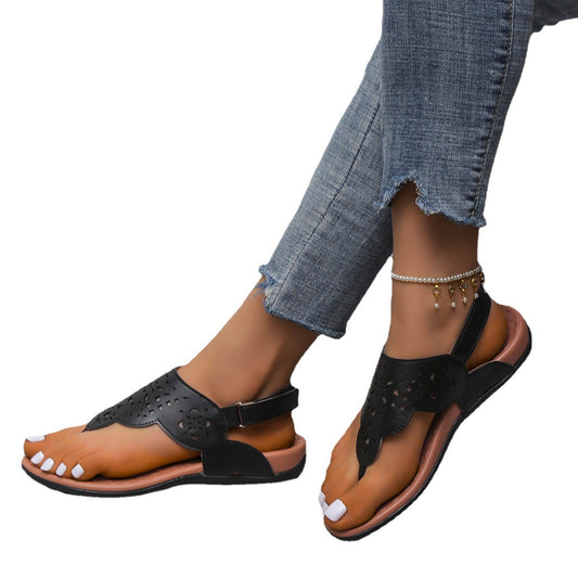 One-line Buckle Strap Flip-flops For Women's Beach Sandals