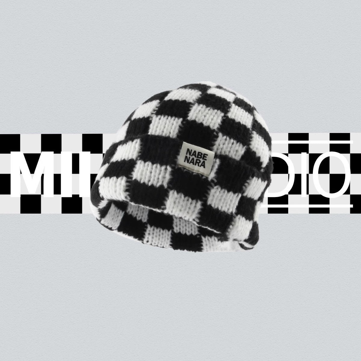Autumn And Winter Warm Contrast Color Chessboard Plaid Woolen Cap