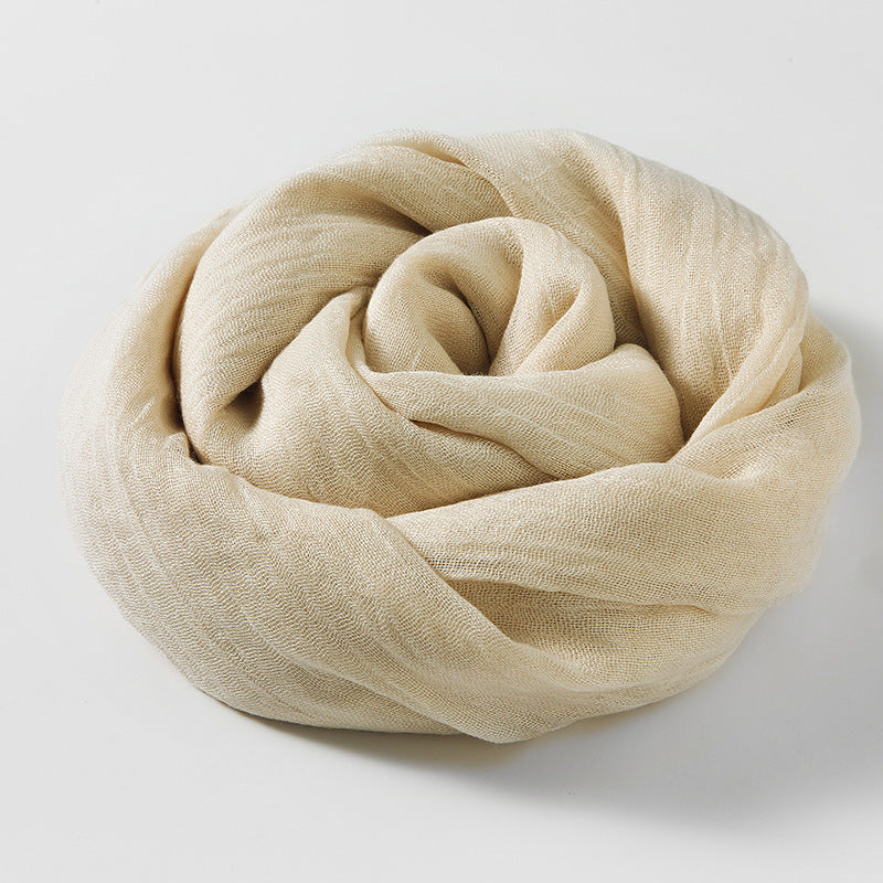 Women's Fashion Artistic Solid Color Cotton And Linen Scarf
