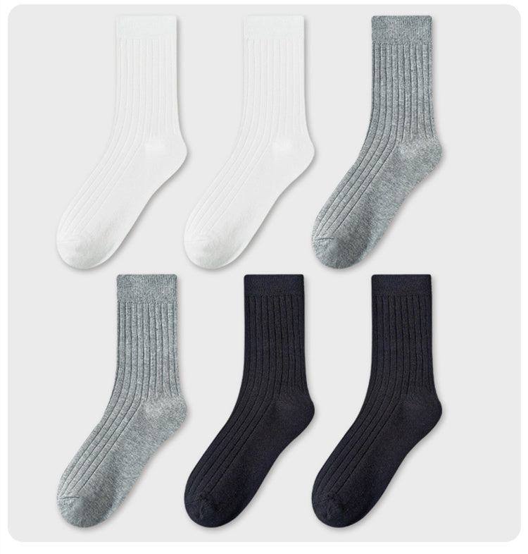 Men's Socks In Tube Pure Cotton Deodorant Solid Color