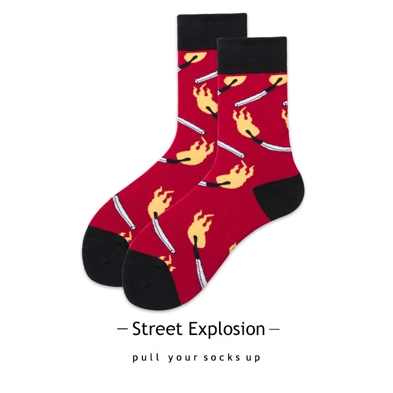 Cartoon Jacquard Sports Skate Socks