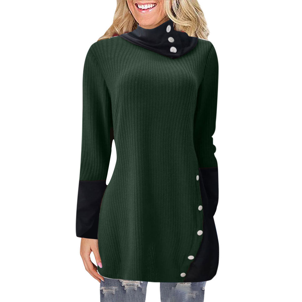 European And American Women's Top New Long Sleeve Irregular Dress