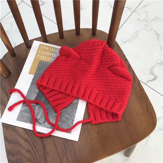 Hat Women's Sweet And Cute Cat Ears Woolen Yarn