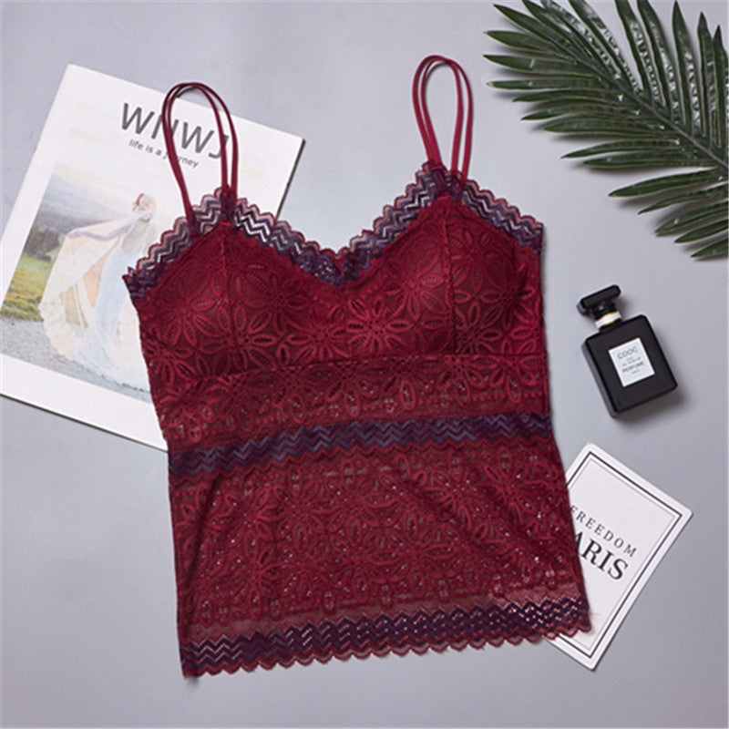 Long Two-color Lace On The Chest To Prevent Exposure