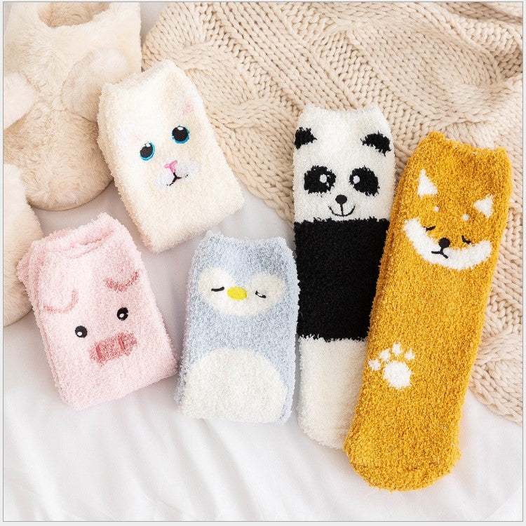 Cute Cartoon Animal Thickened Warm Women's Socks