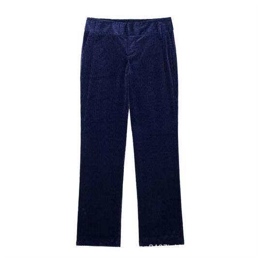 New European And American Style Fashion Women's Wear Corduroy Straight-leg Trousers