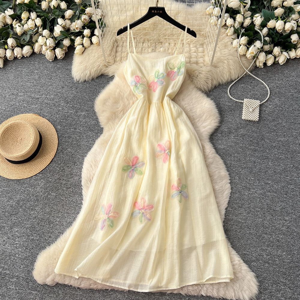 French-style Vacation-look Sweet Strap Dress For Women