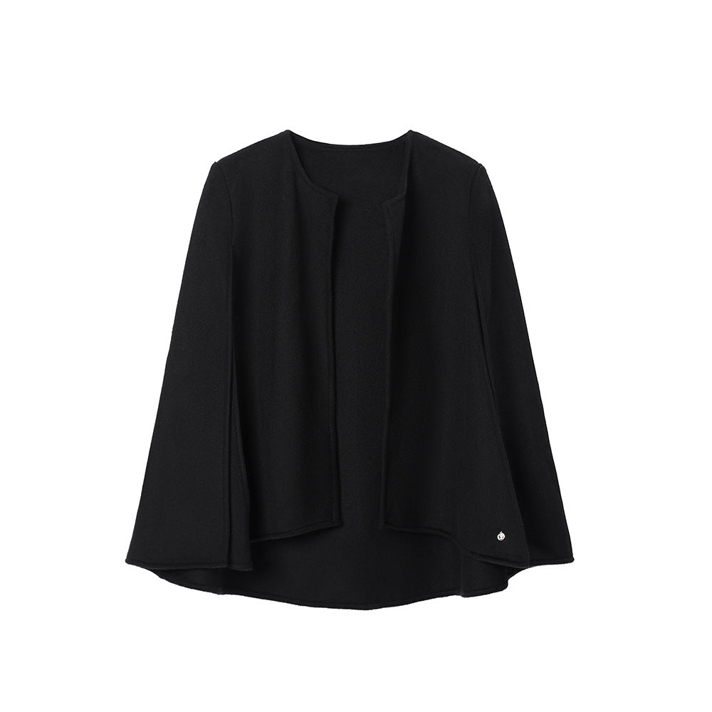 New Temperament Double-faced Woolen Goods Classic Style Solid Color Sleevelessd Tippet
