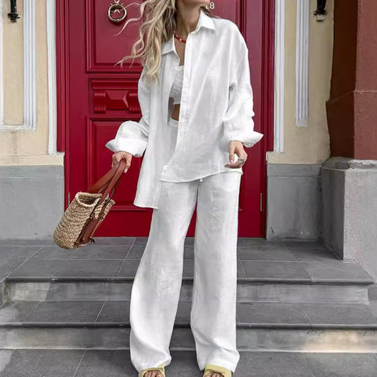 Pure Cotton Autumn Winter Long-Sleeve Shirt Set