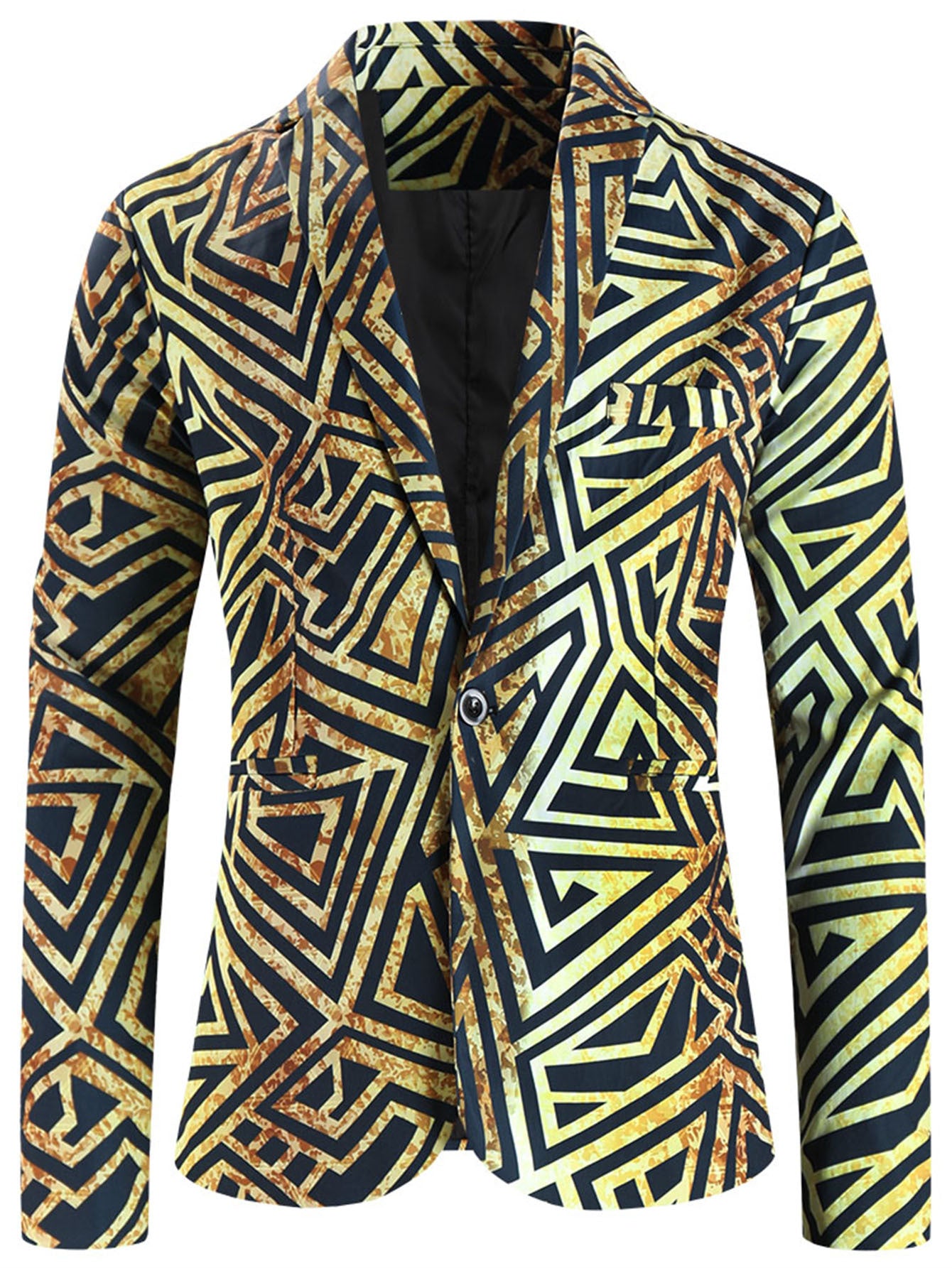One Button Printing Leisure Suit Plus Size Men's Top