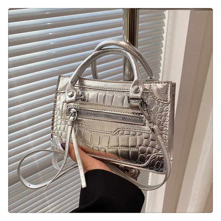 Textured Shoulder Messenger Bag Small Square