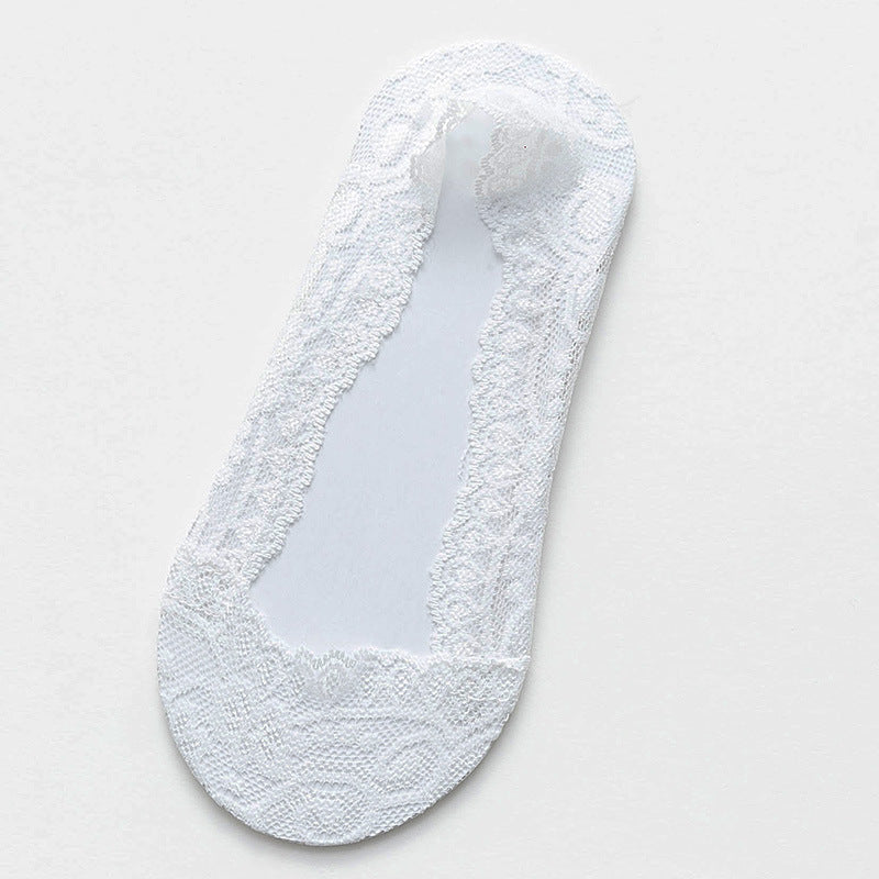 Lace Boat Socks Ladies Silicone Non-slip Shallow Mouth Invisible Socks