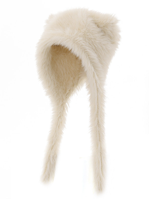 Autumn And Winter Online Influencer Cute Plush Bear Hat Thickened Warm