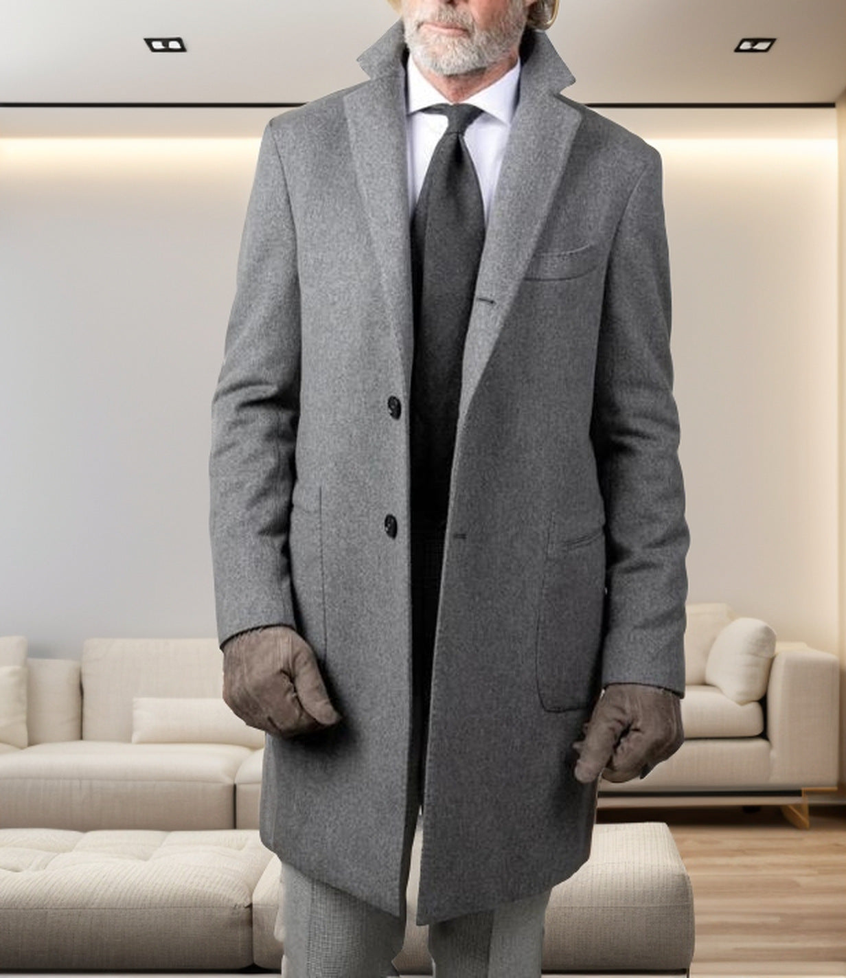 Men's Medium-length Single-breasted Multi-color Warm Youth Coat