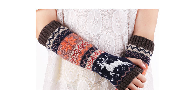 Ladies Woolen Knitted Cartoon Warm Christmas Gloves