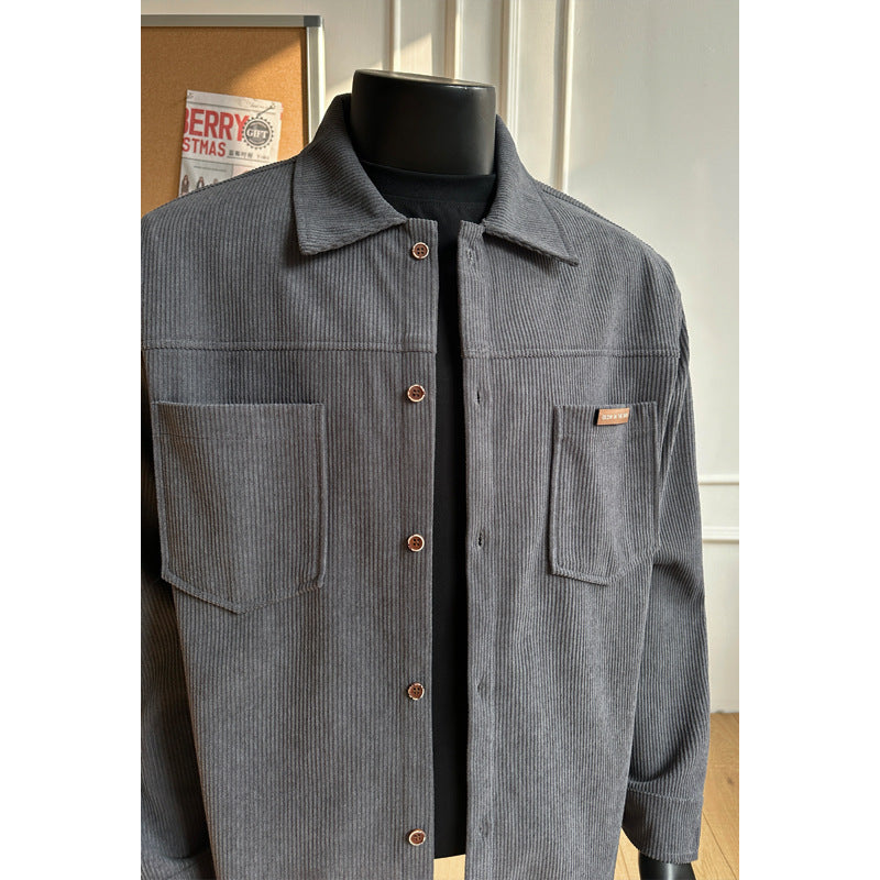 American-style Loose-fit Casual Lapel Men's Shirt Jacket