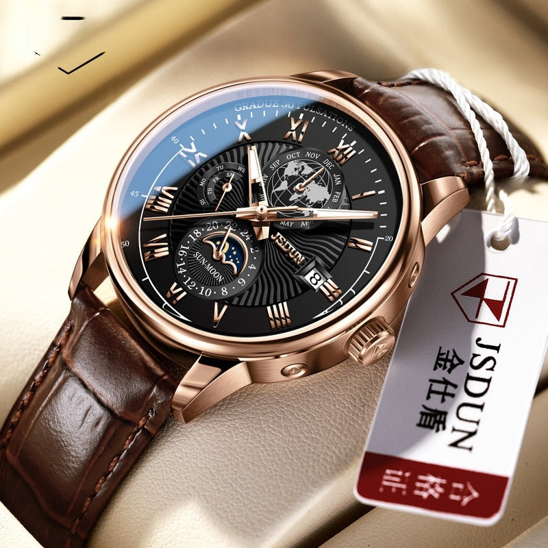 Automatic Mechanical Watch Three Eyes And Six Needles Fashion Trendy