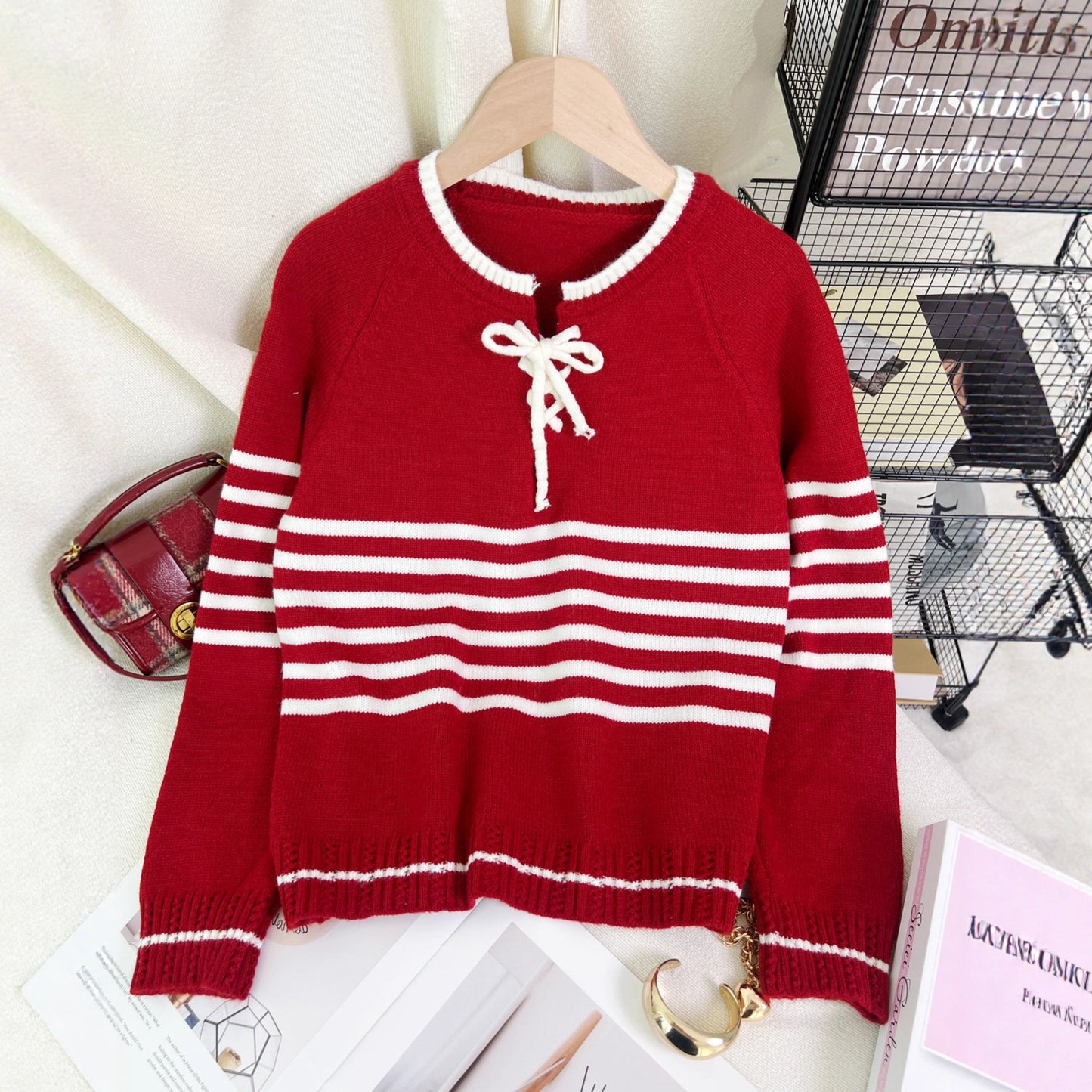 Women's Color-block Striped Knit Sweater
