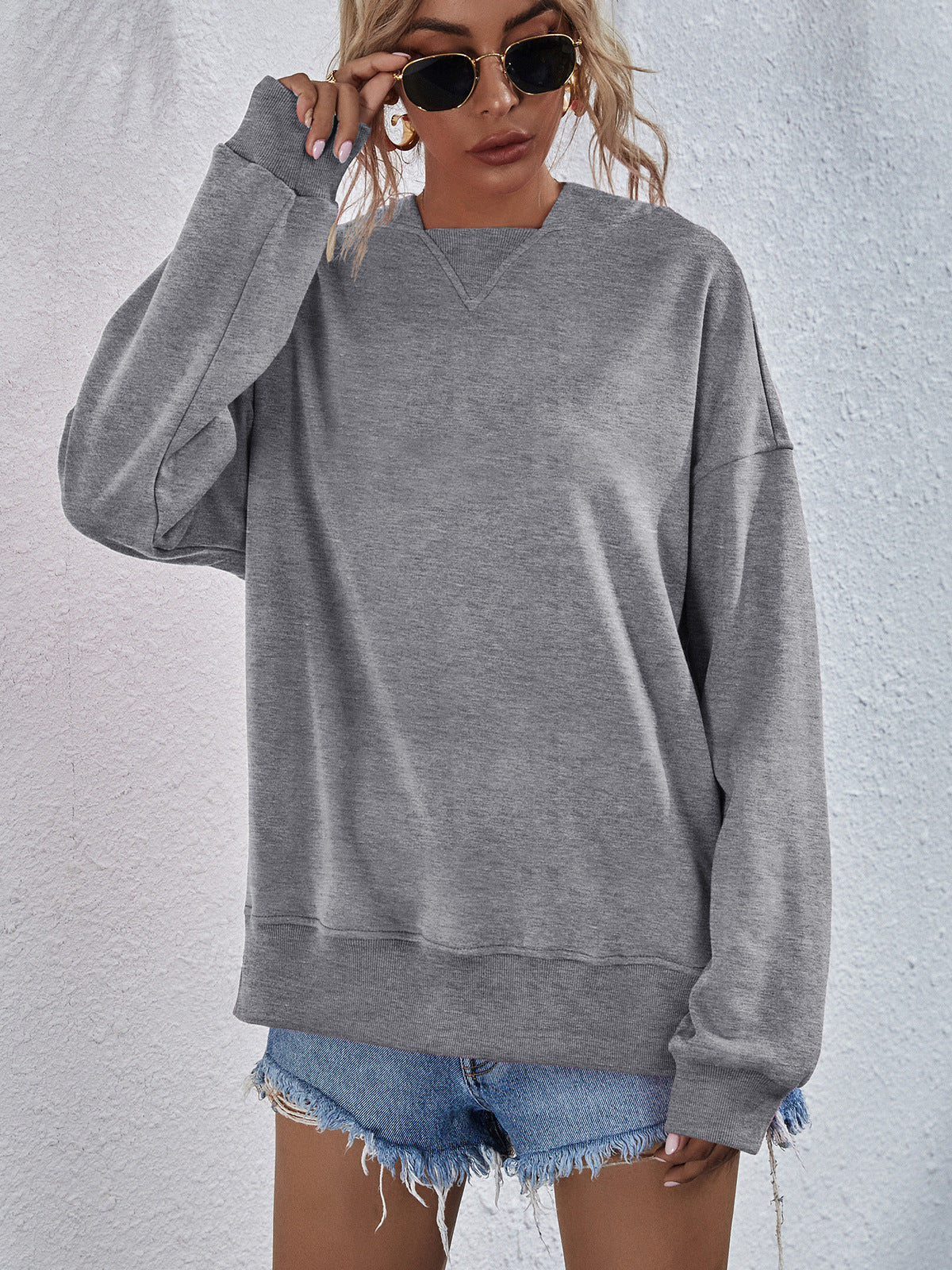 Women's Fleece-lined Hooded Casual Loose Sweater
